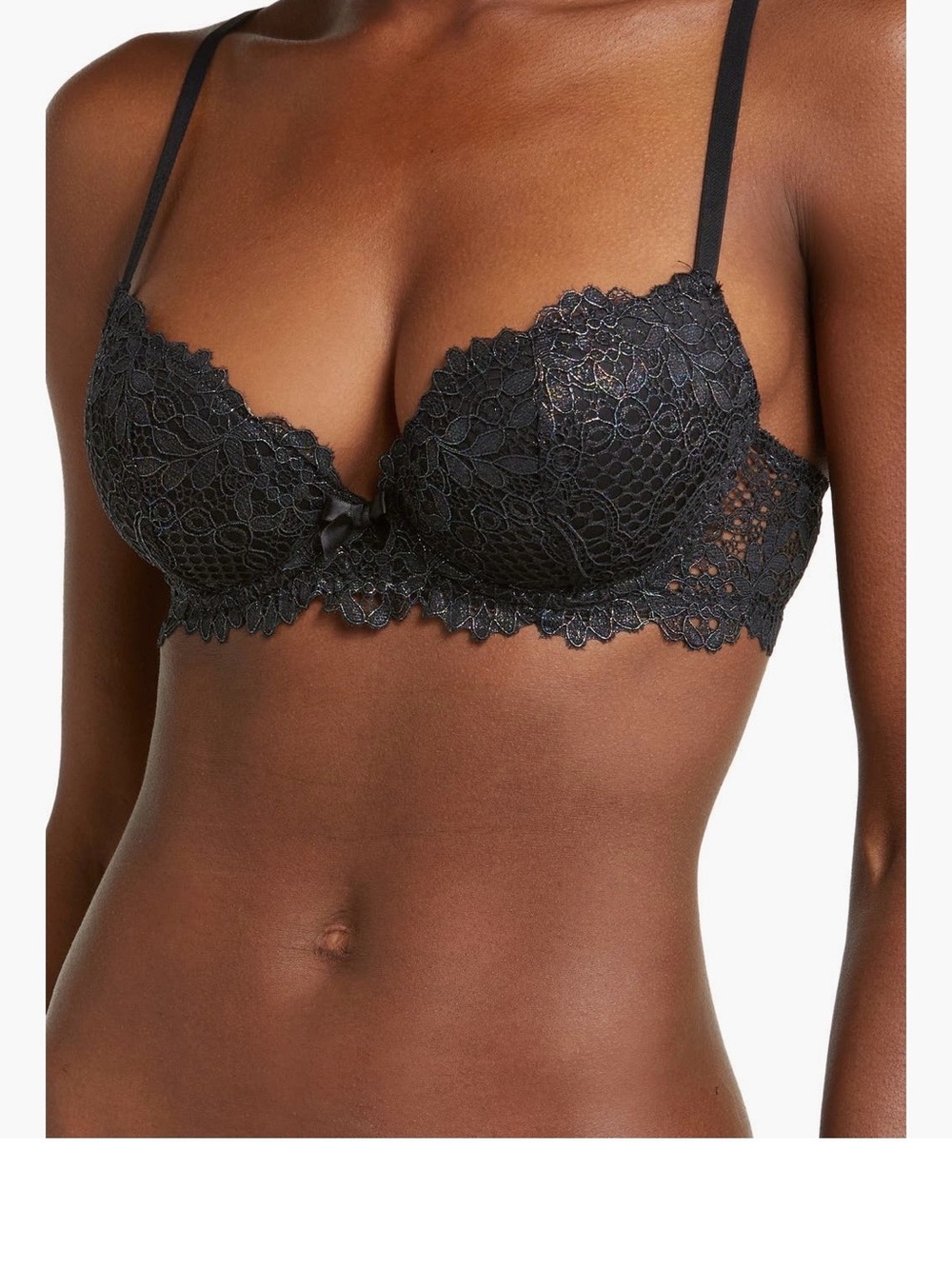 Etam Black Lace Push-Up Bra